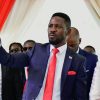 Bobi Wine, of the National Unity Platform party, and his wife, Barbara Itungo Kyagulanyi, attend a ceremony for his nomination as a presidential candidate at the Electoral Commission offices in Kampala, Uganda, on September 24, 2025