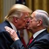 Donald Trump Kissing Benjamin Netanyahu