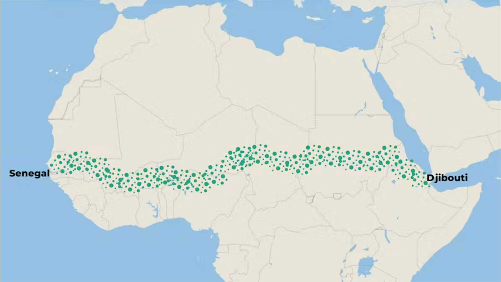The route of the Great Green Wall. TCA