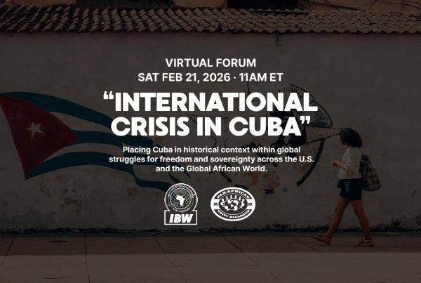 Promotional image for the virtual forum “International Crisis in Cuba,” scheduled for February 21, 2026 at 11 AM ET.