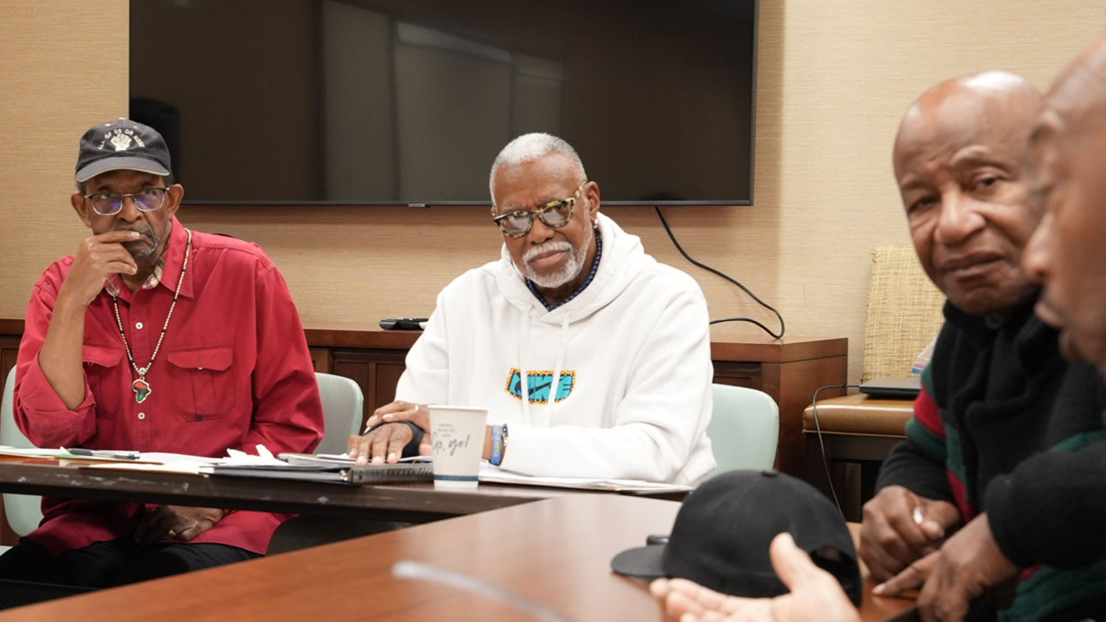 Dr. Ron Daniels, Ron Hampton, Tyrone Parker and Charles Billups; Reimagining Public Safety and Law Enforcement Convening 2025.