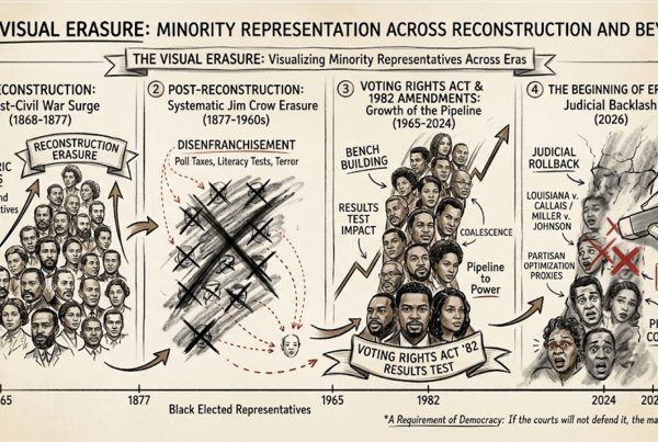 Erasure Graphic—The historical documentation and images featured in this analysis are drawn from the archives of the Southern Regional Council's (SRC) Voting Rights Programs, which was historically led by the author during the redistricting battles of the 1990s.