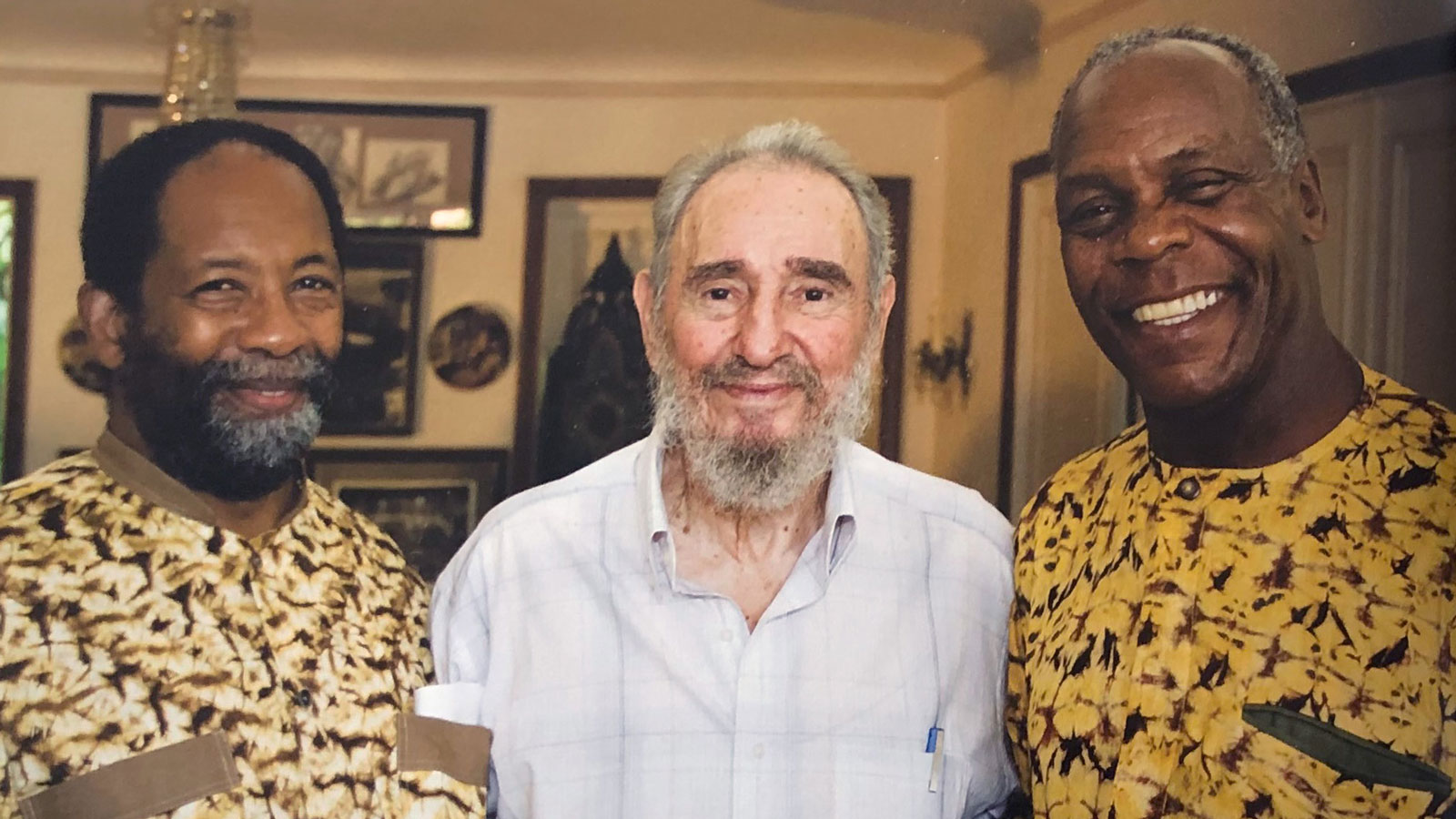 James Early, Fidel Castro and Danny Glover during a meeting in Cuba.