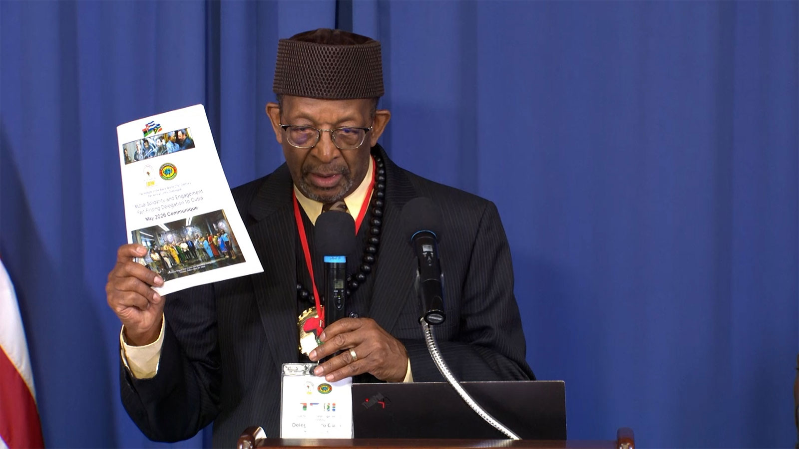 Dr. Ron Daniels delivers remarks during the IBW/PAUD Cuba Delegation report back and press conference at the National Press Club in Washington, DC.