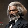 Colorized portrait of Frederick Douglass, abolitionist, author, orator, and statesman.