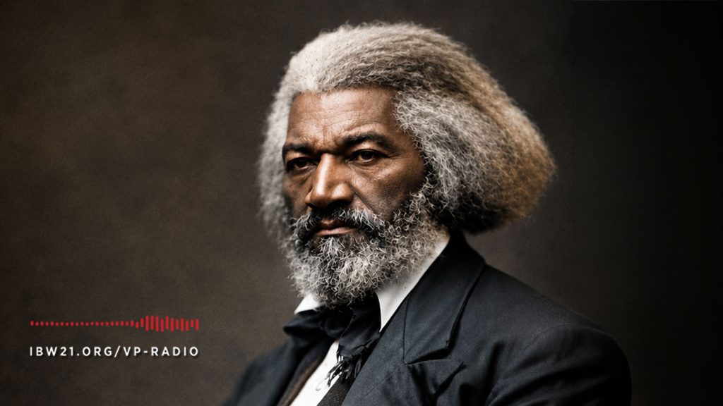 Colorized portrait of Frederick Douglass, abolitionist, author, orator, and statesman.