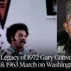 Democracy Now! graphic on the legacy of the 1972 Gary Convention and March on Washington featuring Jesse Jackson and Dr. Ron Daniels