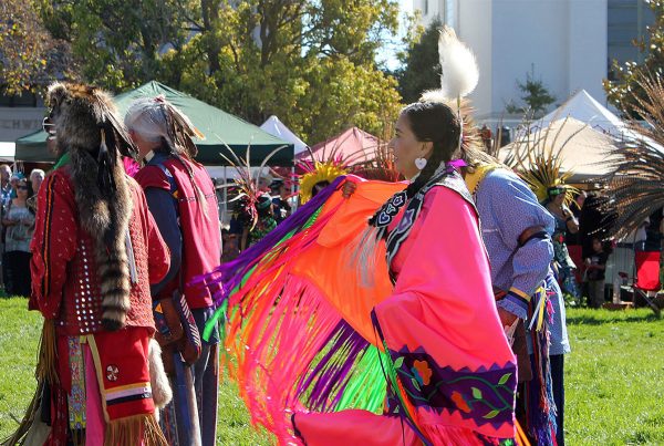 Participants at an Indigenous Peoples Day celebration in Berkeley, California